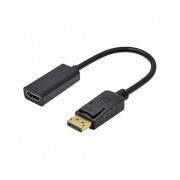  Адаптер DP to HDMI (M/F) 25см для подключения к телевизору компьютера, ноутбука, DVD-плееров  (Черный)1